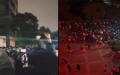 近日安徽医科大学南区爆大规模示威抗议，同日安徽理工大学学生夜间喊楼。（图片来源：视频截图）