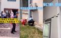 山东烟台一居民小区地面自然下沉。（图片来源：视频截图）