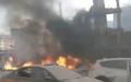 河北燕郊一餐饮店发生大爆炸，整个楼体只剩下骨架。（图片来源：微博截图）