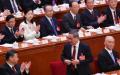 图为中共党魁习近平（左）与中央政治局常委、中央书记处书记蔡奇蔡奇（右）参加中共两会。