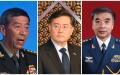前国防部长李尚福（左）、前外交部长秦刚和退役上将刘亚洲（右）。（看中国合成图）