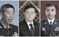 前国防部长李尚福（左）、前外交部长秦刚（中）和退役上将刘亚洲（右）（看中国合成图）