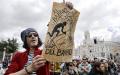 4月5日，马德里的反旅游抗议活动。（OSCAR DEL POZO/AFP via Getty Images）