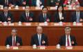 2025年3月11日，国务院总理李强、中央政治局常委蔡奇、副总理李希等在北京人民大会堂出席第十四届全国人民代表大会第三次会议闭幕式。（图片来源：Lintao Zhang/Getty Images）