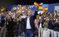 10月10日，西班牙人民党领导人费霍在集会上发表讲话。(Oscar DEL POZO/AFP via Getty Images)