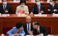 2023年3月11日，（从左至右）时任中共副总理孙春兰、中共中央政治局委员刘国中及中共政协副主席石泰峰于在北京出席中共全国人大第四次全体会议。（图片来源：Lintao Zhang/Getty Images）