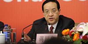 2012年11月11日，时任中国农业银行董事长、党委书记蒋超良在北京出席中共十八大记者会。（图片来源：Getty Images）