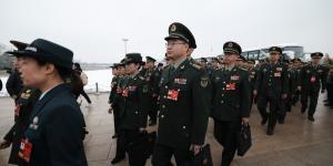 2026年3月5日，中共全国人大第四次会议在北京人民大会堂开幕，中共军委代表团抵达会场。（图片来源：Getty Images）