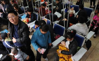 安徽省合肥市的一家医院候诊区（示意图）。（图片来源：Getty Images）