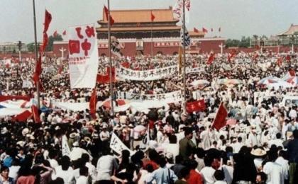 六四天安门集会景象。  （图片来源：网络图片）