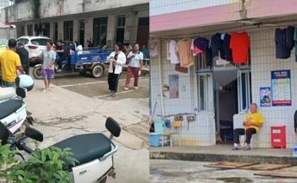 住在横州临时安置点的灾民。（图片来源：视频截图）