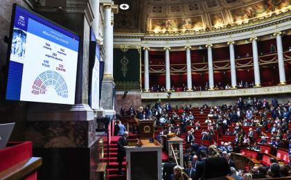 法国国民议会在今年5月对新军事规划法投票表决。（Anne-Christine POUJOULAT / AFP via Getty Images）