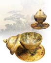 唐代金银器珍品      鎏金花卉纹银托盘盖钵