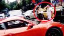 重庆保时捷女车主掌掴男司机耳光瞬间。(视频截图)