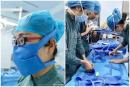 众多医院医疗物资短缺，有的医生使用床单做口罩应急。（网络图片）