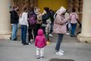 巴塞罗那难民接待处的乌克兰难民（JOSEP LAGO/AFP via Getty Images）