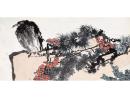 《鹰石山花图》上半部。该画曾于2005年拍卖，成交价格为1171.5万； 2015年再次拍卖，成交价格为2亿7945万元。（公有领域）