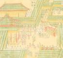 景德元年，宋真宗于澶渊之盟后到北寨与武将宴射。（台北故宫博物院）