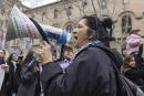 3月8日，西班牙女性庆祝国际妇女节。（Gisela Jane Galan/Getty Images）