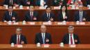 2025年3月11日，国务院总理李强、中央政治局常委蔡奇、副总理李希等在北京人民大会堂出席第十四届全国人民代表大会第三次会议闭幕式。（图片来源：Lintao Zhang/Getty Images）