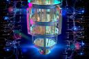 用于大数据分析的量子计算机的3D渲染示意图。（123RF）