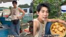 以“霸总”形象走红的短剧男演员许鹏返乡卖菜。（视频截图）