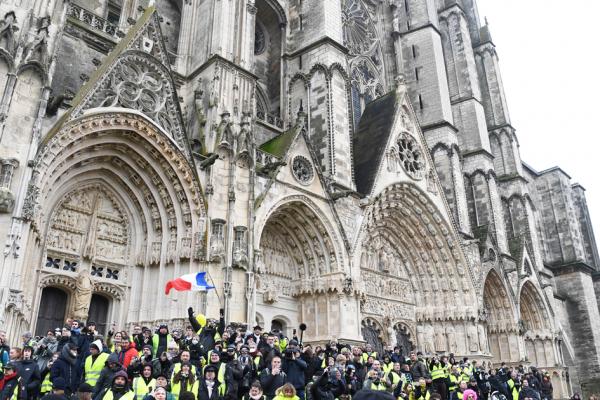 1月12日,黄背心在布鲁日举行第九次全国运动。(AFP/Getty Images)