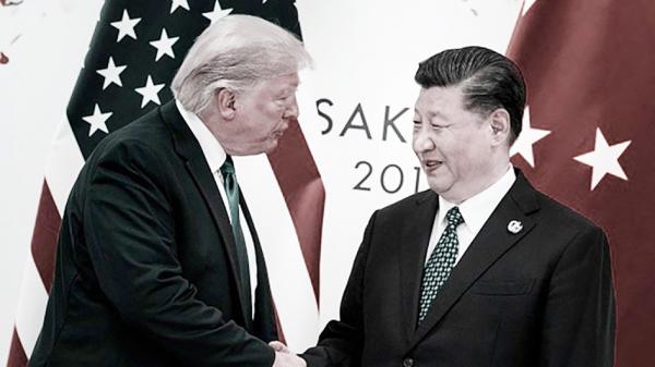 川普和习近平在日本大阪会谈。（Getty Images）