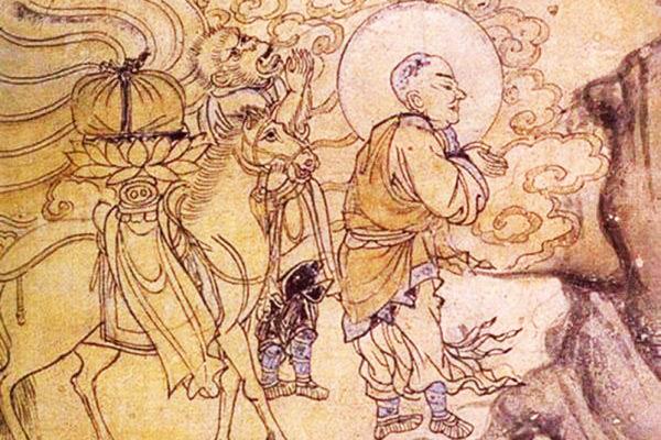 敦煌壁画中的玄奘取经图(公有领域)