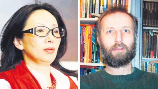 57岁的英国教授托尼•霍肯(右)与身价16亿美元的富豪老婆戴秀丽(左)