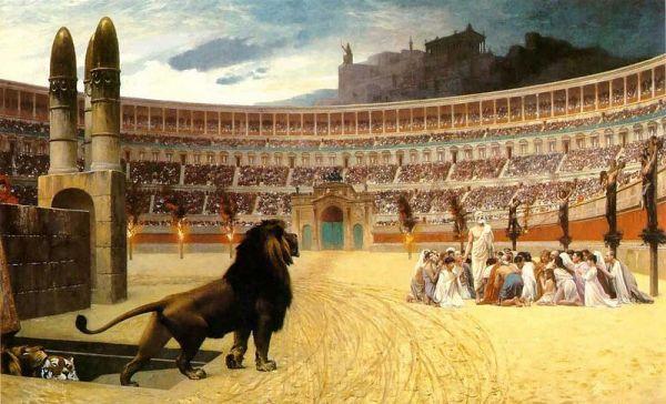法国画家让・莱昂・杰罗姆(Jean-Léon Gérôme),〈基督教殉道者最后的祈祷〉(The Christian Martyrs'Last Prayer),美国巴尔的摩市沃尔特斯美术馆藏。(图片来源:公有领域)
