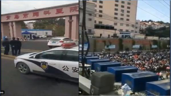 青岛胸科医院成为武汉肺炎定点医院,青岛市北区核酸检测。(图片来源:视频截图)