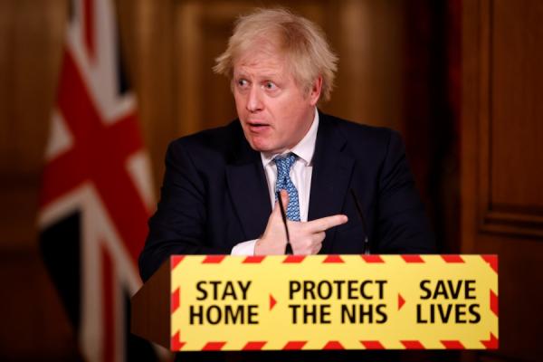 2021年1月7日,英国首相发表讲话。(图片来源:Tolga Akmen - WPA Pool/Getty Images)