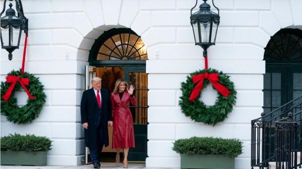美国前总统川普与夫人梅拉尼娅。(图片来源:公有领域/Tia Dufour/ White House)