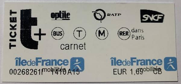 地铁10次套票(carnet de dix tickets)