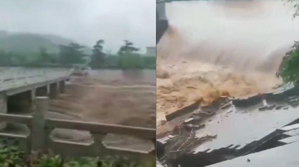 河北邯郸因特大暴雨来袭受灾。(图片来源:视频截图)