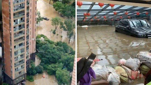 河南省新乡市网友发文求救,自己居住的社区重度受灾。(图片来源:网络图片)