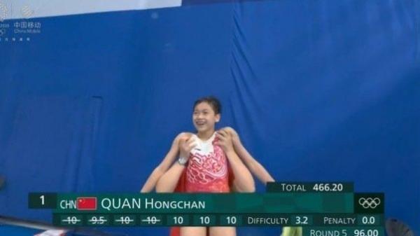 中国代表团最年轻运动员、14岁的全红婵近日网络爆红。(图片来源:网络图片)