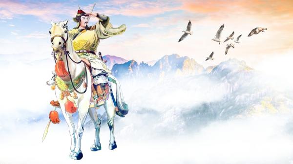 岳飞以马喻人,用良马来比喻志向远大,品行高洁。(手绘插画:Winnie Wang/看中国)