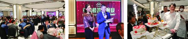 左图:当日活动现场;中图:幸福楼东主陈东晓、程胡艳夫妇;右图:餐厅主厨强师傅与团队。(摄影:看中国/林莲怡)