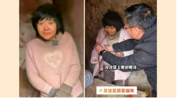 中国江苏徐州农村“八孩之母”被锁颈虐待,震惊全国。(图片来源:网络)