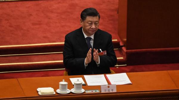 2022年3月11日,习近平出席中共人大闭幕会议。(图片来源:LEO RAMIREZ/AFP via Getty Images)