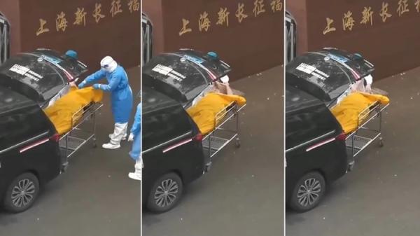 近日传出上海一家养老院竟将活人装进尸体袋中,要求殡仪馆载走火化。(图片来源:视频截图)