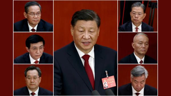 图为中共新一届政治局七常委。