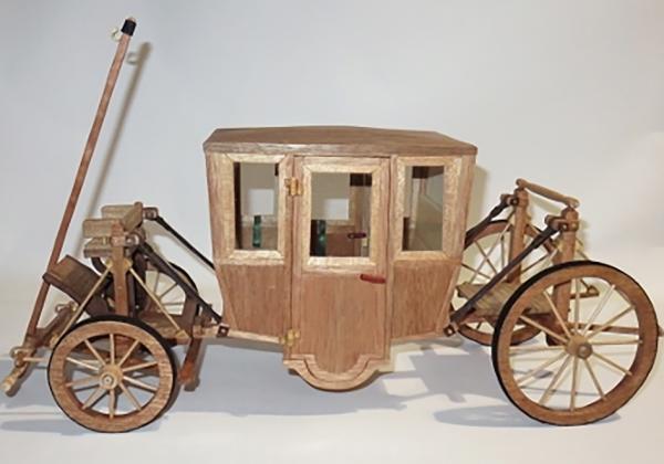 5索尔马车1/10等比例木制模型 (Clermont Auvergne Métropole/Wikipedia/CC BY-SA 4.0)