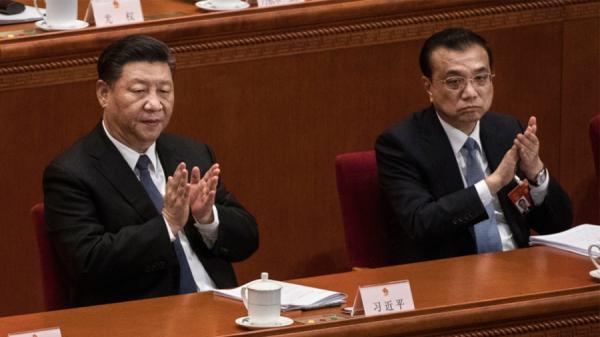 2022年3月5日的中共人大会议上,李克强和习近平出席。