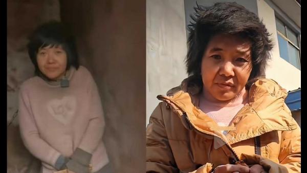 江苏省徐州丰县“铁链女”。(图片来源:视频截图)