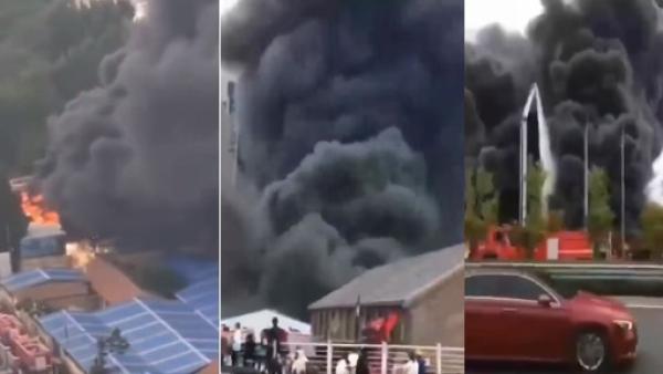 河北廊坊大城一派出所爆炸现场。(图片来源:视频截图)