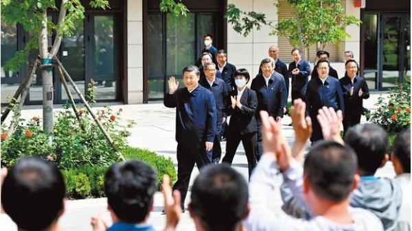 今年5月10日,习近平第三次视察河北雄安。(图片来源:Getty Images)