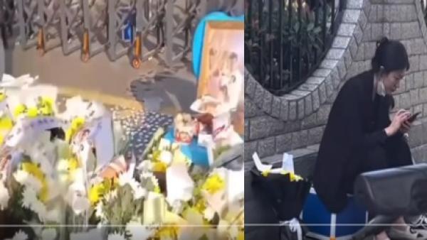 武汉一小学校内教师驾车撞死1名孩子后,孩子母亲疑遭警察粗暴执法再跳楼死。(图片来源:视频截图)